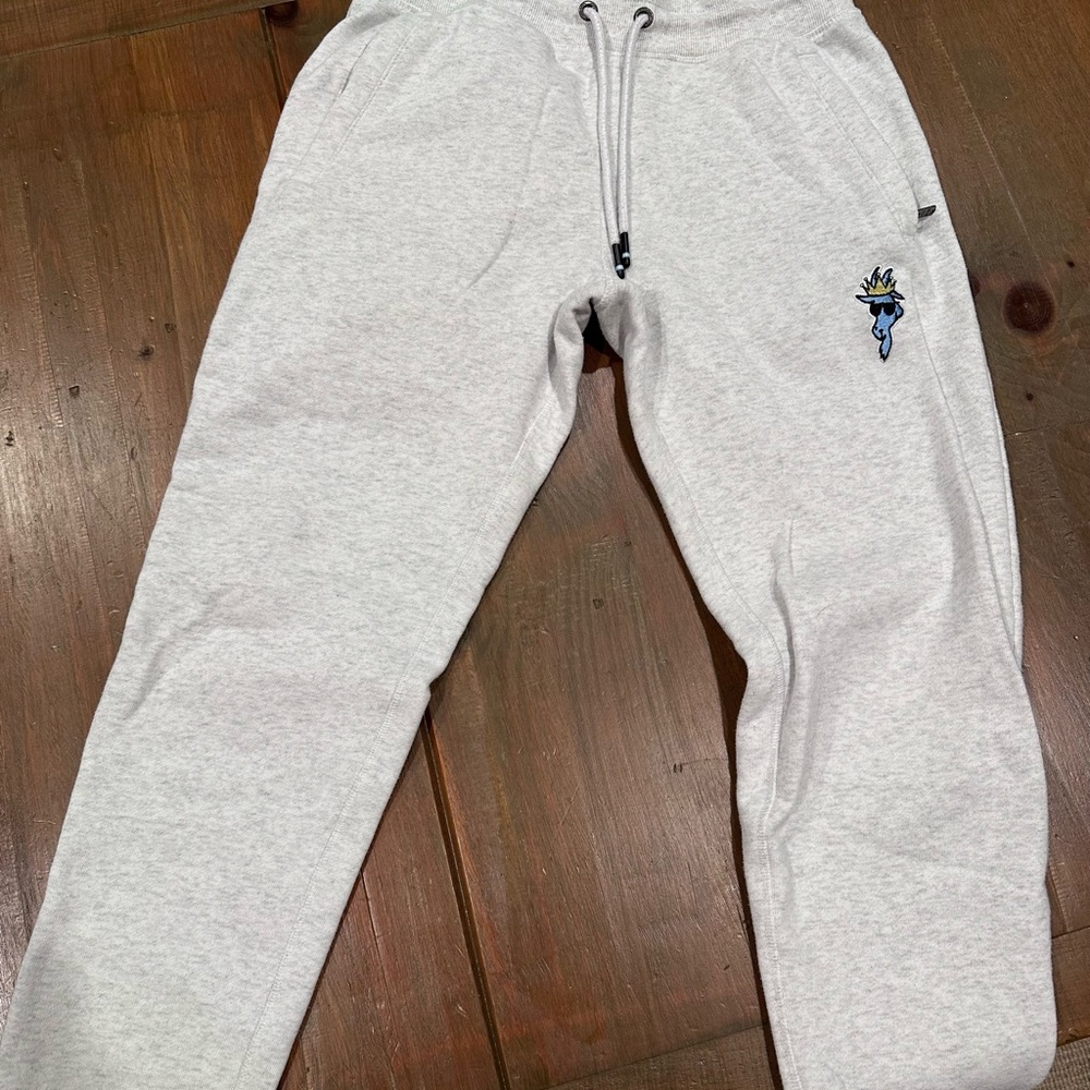 Gray Sweatpants with Embroidered Logo